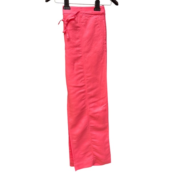 Loft Coral Pink High Rise Wide Leg Trousers Size 14 NWT - Picture 3 of 5